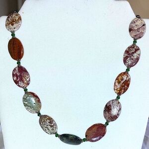 20" Necklace made from Jasper beads and seed beads